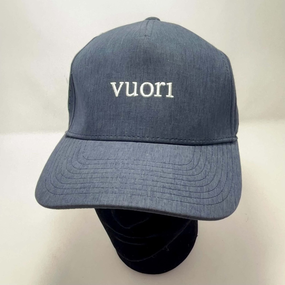 Vuori Performance Hat Blue Perforated Snapback Running Golf Athletic Cap OS Gym